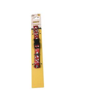 Peanuts Snoopy Woodstock Small Dog Collar Neck Size 8"-12" Red Black Buckledown
